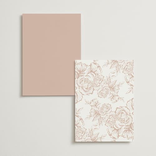 This is a cotton menu cards with foil pressed by Jennifer Postorino called gilded ampersand printing on signature in 5x7