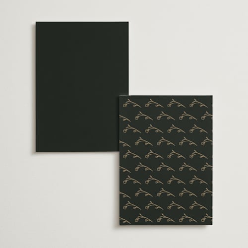 This is a onyx menu cards with foil pressed by Nicoletta Savod called majesty printing on signature in 5x7