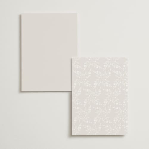 This is a cotton menu cards with foil pressed by Jennifer Postorino called wildflower printing on signature in standard