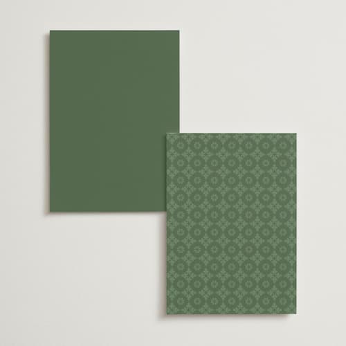 This is a evergreen menu cards with foil pressed by Oma N. Ramkhelawan called kareem printing on signature in 5x7