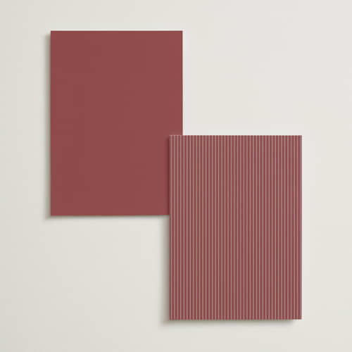 This is a burgundy menu cards with foil pressed by Baumbirdy called scallop frame printing on signature in 5x7