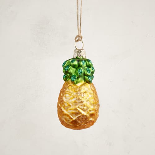 This is a amber christmas ornaments by Minted called pineapple glass ornament by whitehurst in standard