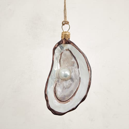 This is a pearl christmas ornaments by Minted called oyster on a half shell in standard