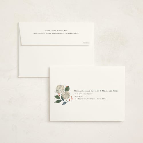 This is a navy met with standard by Paper Raven Co. called holiday bouquet printing on signature in standard