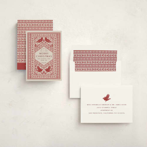 This is a holly met with standard by Katharine Watson called patterned birds printing on signature in standard