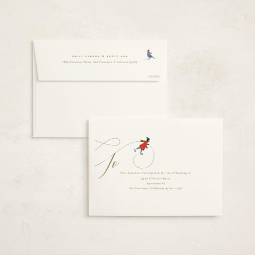 This is a candy cane met with foil pressed by Oscar and Emma - Karly Depew called winter pastimes printing on recycled smooth signature in standard