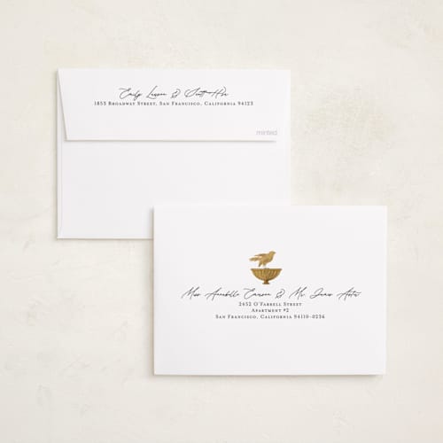 This is a festive gold met with foil pressed by Grae called seasons and elements printing on recycled smooth signature in standard