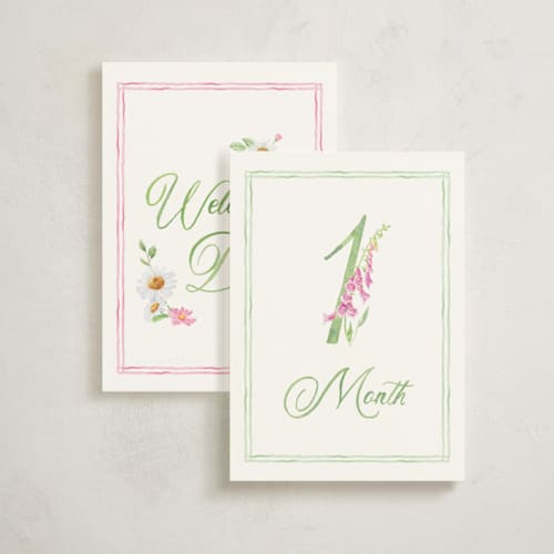 This is a multi baby milestone cards by Bayberry Kate called blooming baby in standard