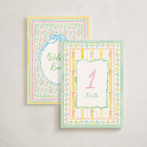 This is a multi baby milestone cards by Creo Study called hand-drawn pattern maximalism in standard