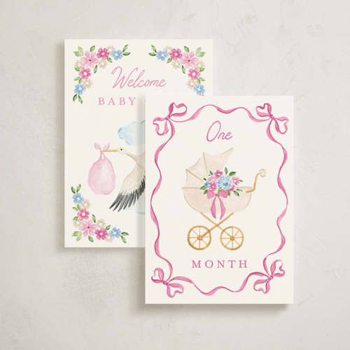 This is a multi baby milestone cards by Sarah Knight called blossom in standard