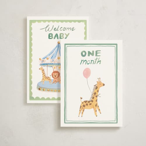 This is a multi baby milestone cards by Teju Reval called fun zoo animals in standard