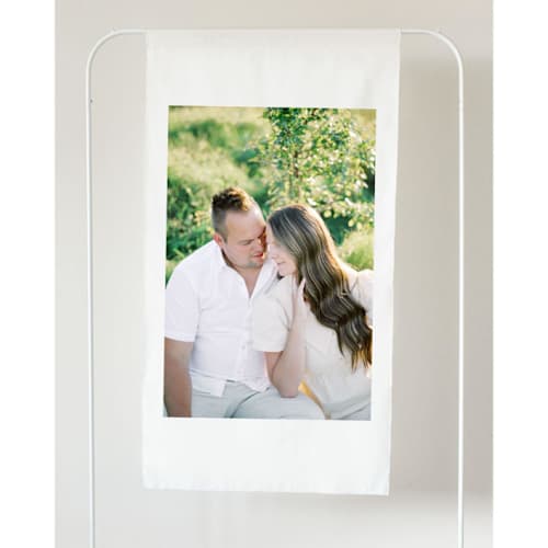 This is a multicolorassorted-colors wedding signs by Studio Lavender called set of 3, photo fabric banner sign, 26x48 inches each in standard