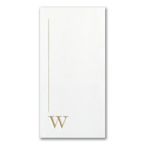 This is a white decorative paper napkins by Papel Custom Design called custom initially simple premium napkin - guest towel - pack of 100 in standard