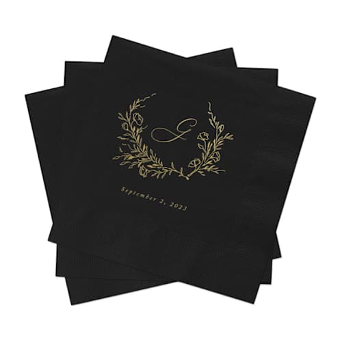 This is a multicolorassorted-colors decorative paper napkins by Studio Lavender called botanical wedding cocktail napkins, pack of 200 in standard