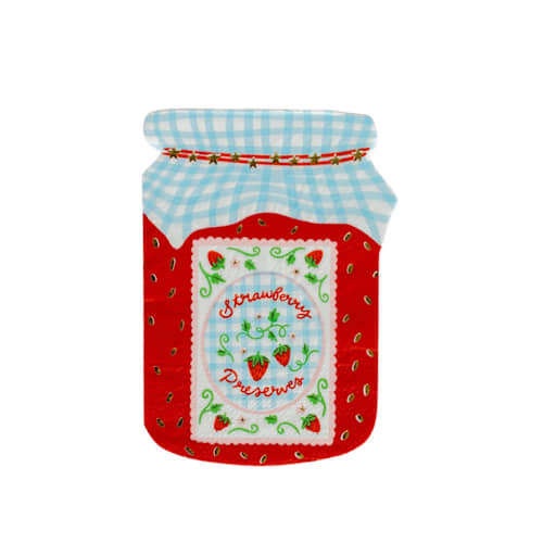 This is a red decorative paper napkins by Jollity and Co called strawberry jam large napkin - pack of 16 in standard