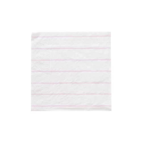 This is a purple decorative paper napkins by Jollity and Co called lilac frenchie stripes large napkins in standard