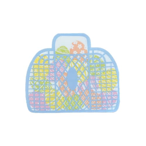 This is a blue decorative paper napkins by Jollity and Co called bunnies in the garden large "basket" napkins - set of 16 in standard