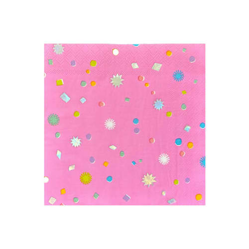 This is a multicolor decorative paper napkins by Jollity and Co called it's a birthday confetti large napkins - set of 16 in standard