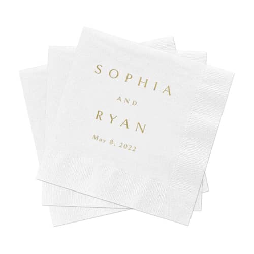 This is a multicolorassorted-colors decorative paper napkins by Studio Lavender called foil wedding cocktail napkins, pack of 200 in standard