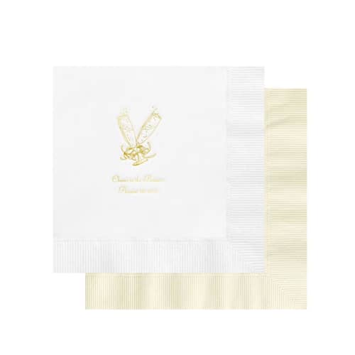 This is a multicolorassorted-colors decorative paper napkins by Papel Custom Design called custom champagne glasses napkin - pack of 100 in standard