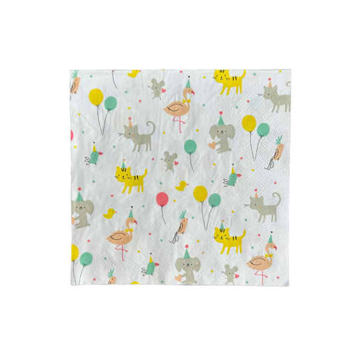 This is a multicolor decorative paper napkins by Jollity and Co called little celebrations large napkins - set of 16 in standard