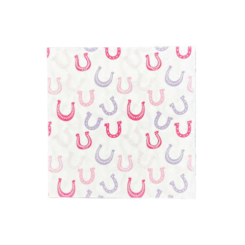 This is a multicolor decorative paper napkins by Jollity and Co called pony tales petite napkins - pack of 16 in standard