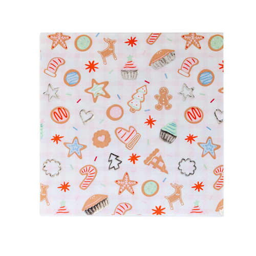 This is a multicolor decorative paper napkins by Jollity and Co called baking spirits bright pink baking large napkins - set of 16 in standard