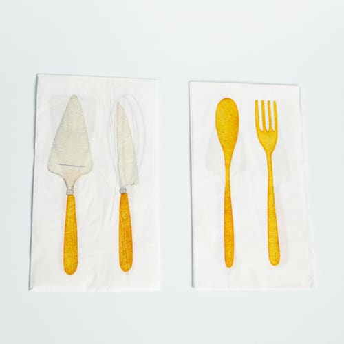 This is a multicolor decorative paper napkins by POP Party Supplies called little chef napkins in standard