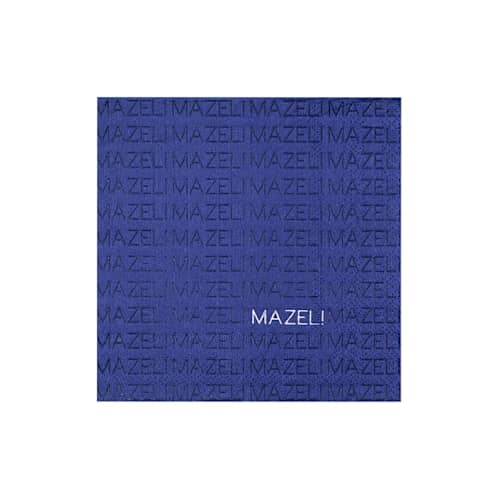 This is a blue decorative paper napkins by Jollity and Co called navy "mazel" cocktail napkins - set of 20 in standard