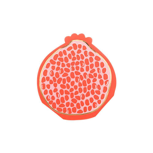 This is a red decorative paper napkins by Jollity and Co called le dinner pomegranate large napkins - set of 16 in standard