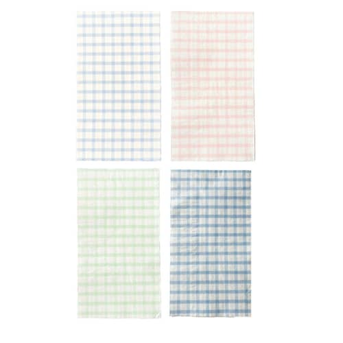 This is a multicolor decorative paper napkins by Jollity and Co called baking spirits bright mixed light gingham guest napkins - set of 16 in standard
