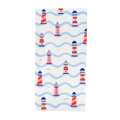 This is a multicolor decorative paper napkins by Jollity and Co called seaside print guest napkins - set of 16 in standard