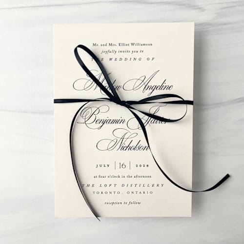 This is a black wedding ribbon by Honey Silks Co called black 1/8" x 10 yards - satin skinny ribbon in standard