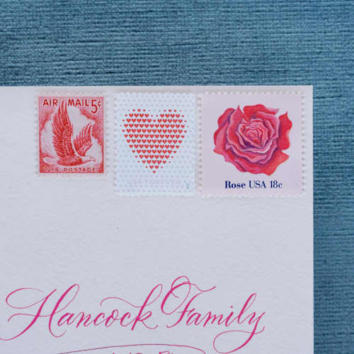 This is a multicolorassorted-colors stamps by Little Postage House called red love postage collection in standard
