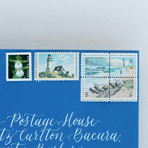 This is a multicolorassorted-colors stamps by Little Postage House called beach postage collection in standard