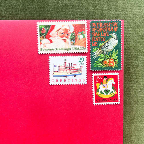 This is a multicolorassorted-colors stamps by Little Postage House called navidad postage collection in standard