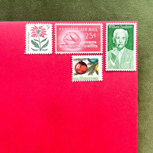This is a multicolor stamps by Little Postage House called mistletoe postage collection in standard