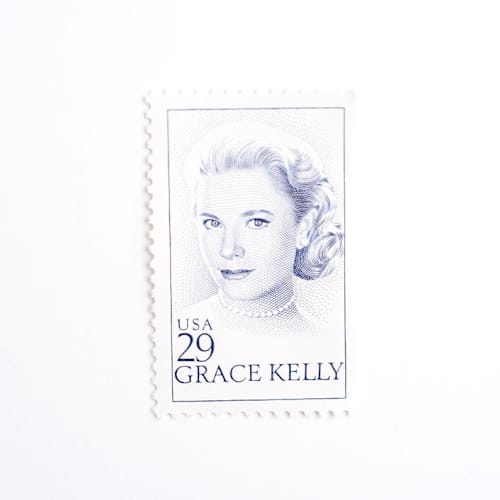 This is a blue stamps by Flourish Fine Writing called 29 cent grace kelly postage stamps // set of 10 // unused vintage stamps in standard