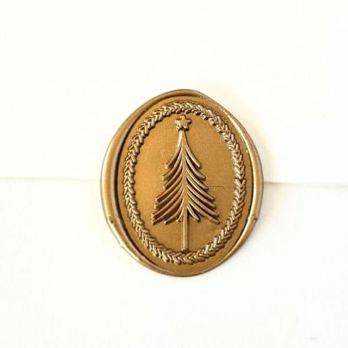 This is a multicolor wax seals by Inkspiringletters called minimalist xmas tree- customizable color- set of 25 hand-crafted wax seals in standard