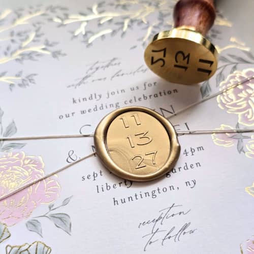 This is a multicolor wax seals by Inkspiringletters called custom date- customizable- set of 25 hand-crafted wax seals in standard