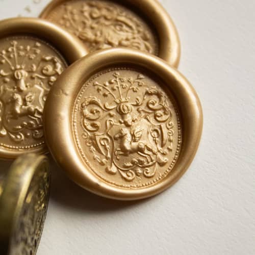 This is a multicolorassorted-colors wax seals by Clover and Lamb called antique pegasus seal in standard