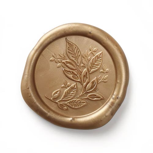 This is a multicolorassorted-colors wax seals by Papel Custom Design called greenery leaves wax seals - set of 25 - choice of color in standard
