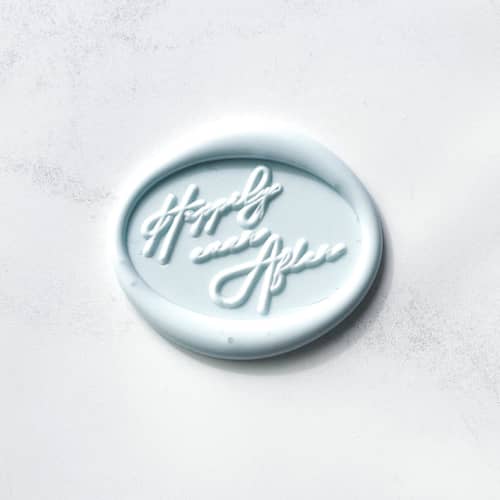 This is a blue wax seals by Abby Choi called happily ever after wax seals in baby blue pack of 10 in standard