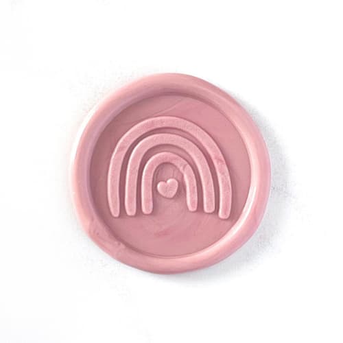 This is a pink wax seals by Abby Choi called rainbow wax seal in dusty rose pack of 10 in standard