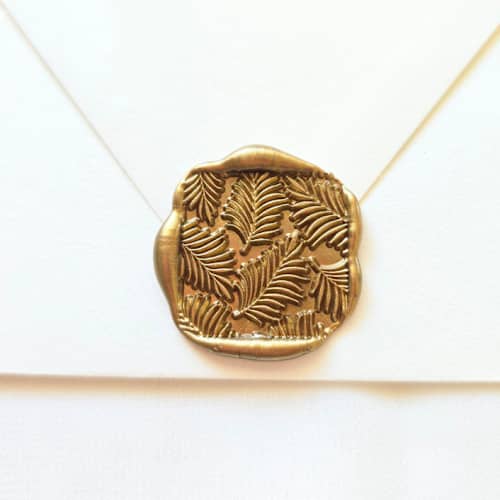 This is a multicolor wax seals by Inkspiringletters called palms- customizable color- set of 25 hand-crafted wax seals in standard