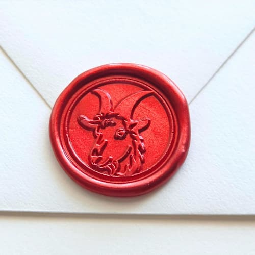 This is a multicolor wax seals by Inkspiringletters called goat- customizable color- hand-crafted wax seals- set of 25 in standard