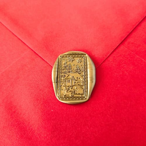 This is a multicolor wax seals by Inkspiringletters called winter postage- customizable color- set of 25 hand-crafted wax seals in standard