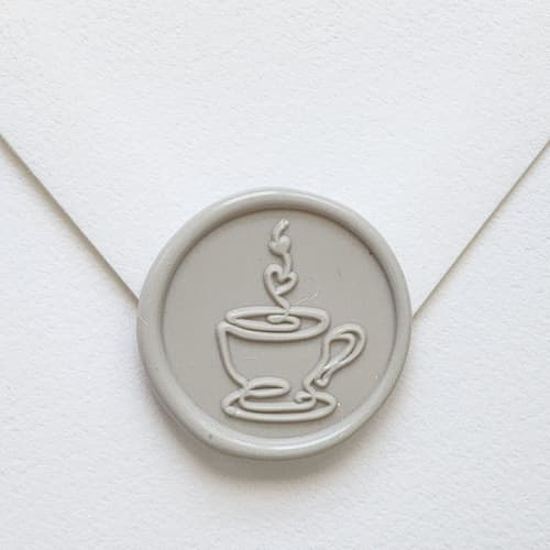 This is a multicolorassorted-colors wax seals by MC silverlinings called customizable color coffee/tea self-adhesive wax seals, set of 5 in standard