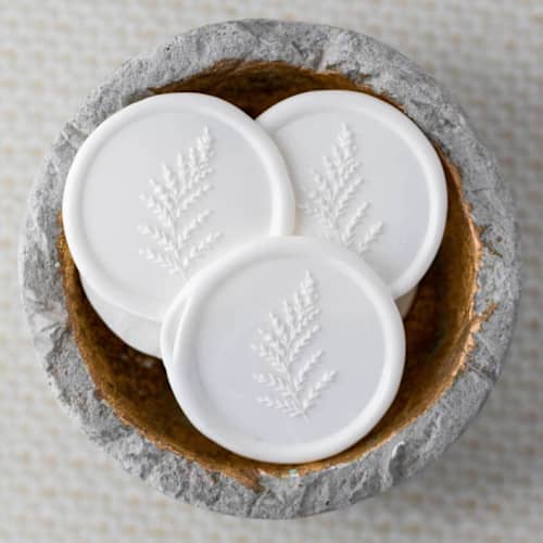 This is a white wax seals by Lindsey Cain called english garden (sold in sets of 10) in standard