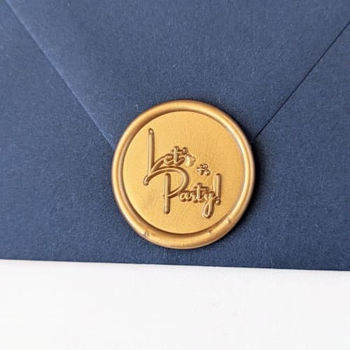This is a multicolor wax seals by Inkspiringletters called let's party!- customizable color- set of 25 hand-crafted wax seals in standard